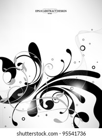 abstract elegant silhouette foliage elements illustration. eps10 vector format