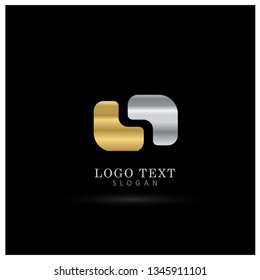 Abstract & Elegant Silver Gold Logo. Symbol & Icon Vector Template.