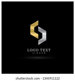 Abstract & Elegant Silver Gold Logo. Symbol & Icon Vector Template.