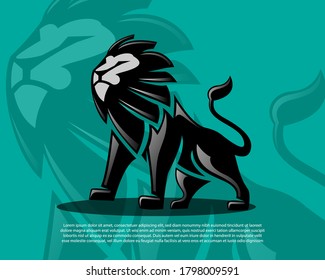 abstract Elegant stand lion logo symbol icon design illustration