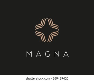 Abstract elegant star logo icon vector design. Flower premium symbol 