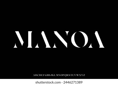 Abstractas elegante stencil type serif alfabeto mostrar fuente Ilustración vectorial