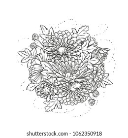 Abstract elegant template with chrysanthemum