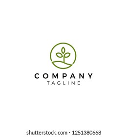 Abstract elegant tree flower line logo icon vector design. Graceful lined vector sign