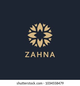 Abstract elegant tree leaf flower logo icon vector design