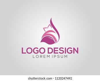 Abstract elegant tree leaf flower logo icon vector design