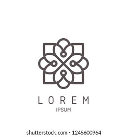 Abstract elegant tree leaf flower logo icon vector design