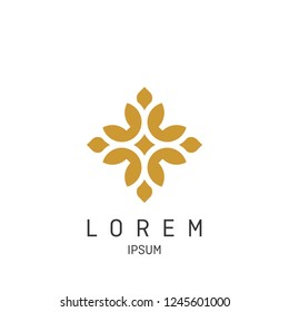 Abstract elegant tree leaf flower logo icon vector design