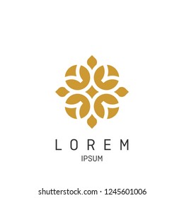 Abstract elegant tree leaf flower logo icon vector design