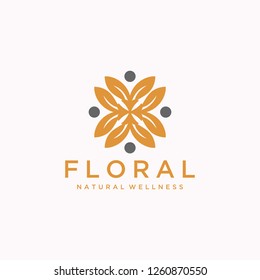 Abstract elegant tree leaf flower logo icon vector design. Universal creative premium symbol. Graceful jewel boutique vector sign. - Vector