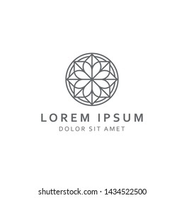 Abstract elegant tree leaf flower logo icon vector design. Universal creative premium symbol. Graceful jewel boutique vector sign.