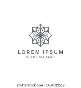 Abstract elegant tree leaf flower logo icon vector design. Universal creative premium symbol. Graceful jewel boutique vector sign.