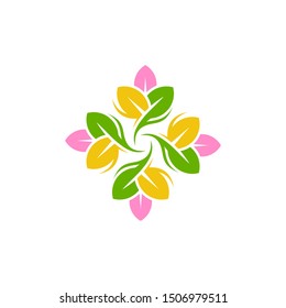 Abstract elegant tree leaf flower logo icon vector design
