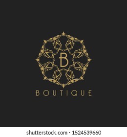abstract elegant tree leaf flower logo icon in vector