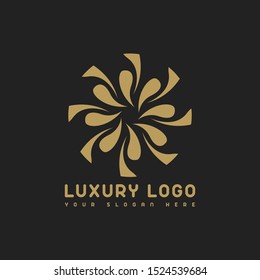 abstract elegant tree leaf flower logo icon in vector