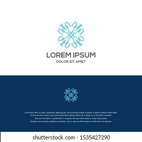 Abstract elegant tree leaf flower logo icon vector design. Universal creative premium symbol. Graceful jewel boutique vector sign.