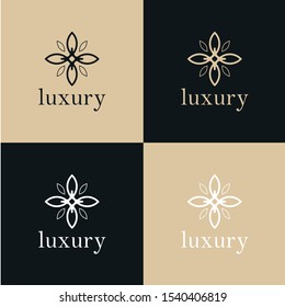 Abstract elegant tree leaf flower logo icon vector design. Universal creative premium symbol. Graceful jewel boutique vector sign.