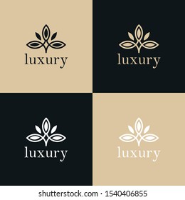 Abstract elegant tree leaf flower logo icon vector design. Universal creative premium symbol. Graceful jewel boutique vector sign.