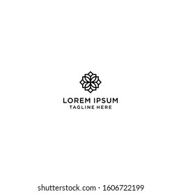 Abstract elegant tree leaf flower logo icon vector design.