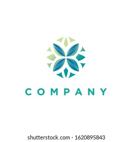 Abstract elegant tree leaf flower logo icon vector design. Universal creative premium symbol. Graceful jewel boutique vector sign.
