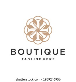 Abstract elegant tree leaf flower logo icon design vector