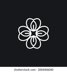 Abstract elegant tree leaf flower logo icon vector design.