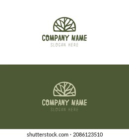 Abstract elegant tree leaf flower logo icon vector design. Universal creative premium symbol.Beauty Spa salon Cosmetics brand Linear style.Natural cosmetics logo design vector