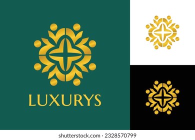 Abstract elegant tree leaf flower logo icon vector design. Universal creative premium symbol. Graceful gem boutique sign vector.