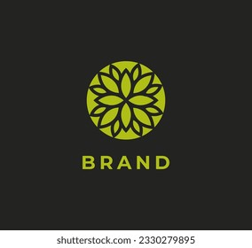 Abstract elegant tree leaf flower logo icon vector design. Universal creative premium symbol.