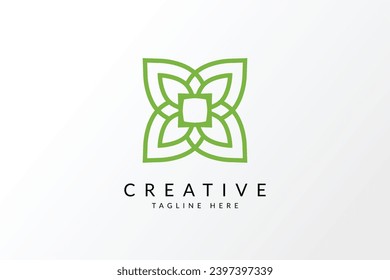 Resumen del diseño vectorial del logotipo de la flor de hoja de árbol elegante. Símbolo universal creativo premium. Graceful jewel boutique vector sign.