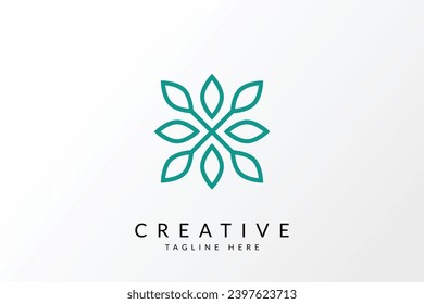 Resumen del diseño vectorial del logotipo de la flor de hoja de árbol elegante. Símbolo universal creativo premium. Graceful jewel boutique vector sign. Logotipo de belleza