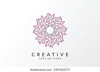 Abstract elegant tree leaf flower logo icon vector design. Universal creative premium symbol. Graceful jewel boutique vector sign. Beauty Logo