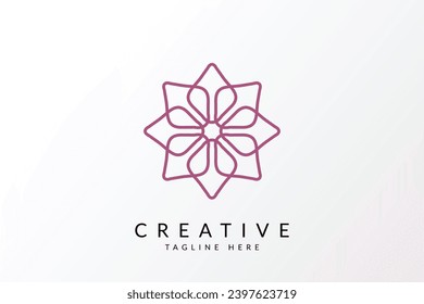 Resumen del diseño vectorial del logotipo de la flor de hoja de árbol elegante. Símbolo universal creativo premium. Graceful jewel boutique vector sign. Logotipo de belleza