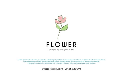 Abstract elegant tree leaf flower logo icon vector design