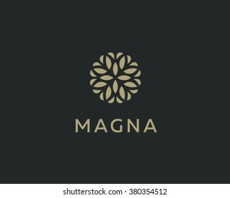 Abstract Elegant Tree Leaf Flower Logo Icon Vector Design. Universal Creative Premium Symbol. Graceful Jewel Boutique Vector Sign.