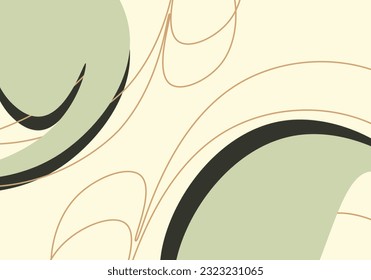 Abstract elegant trendy pastel color green background. Wavy minimalist aesthetic