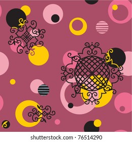 Abstract elegant vector repeat pattern, or seamless background ( for high res JPEG or TIFF see image 76514296 )