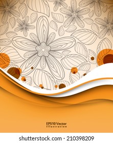 abstract elegant vintage leaf foliage elements illustration. eps10 vector format