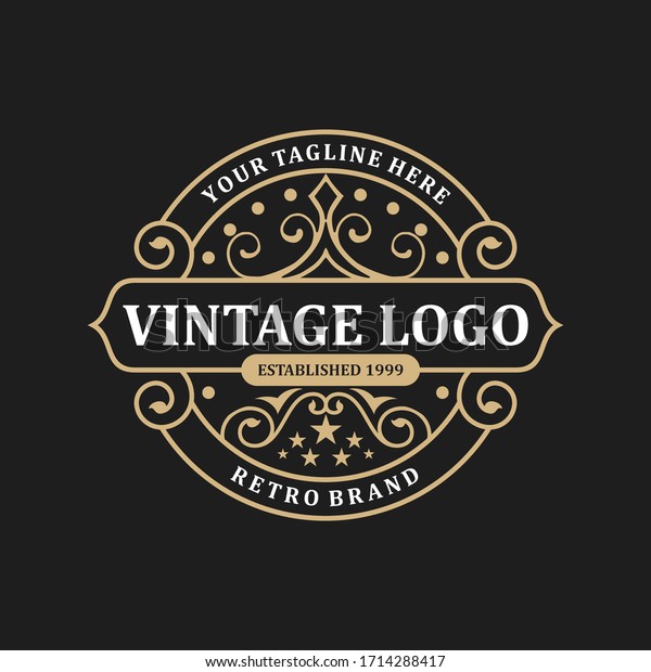 Abstract Elegant Vintage Logo Design Template Stock Vector (Royalty ...