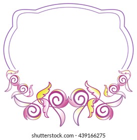 Abstract elegant violet frame. Vector clip art.