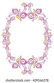 Abstract elegant violet frame. Vector clip art.