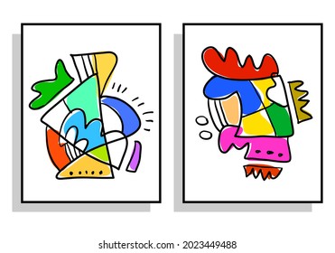 abstract elegant wall decoration set