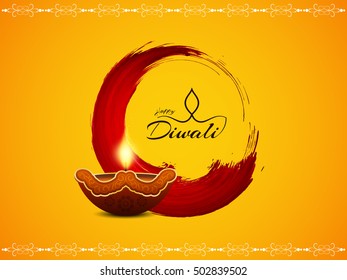 Abstract elegant watercolor Happy Diwali background design