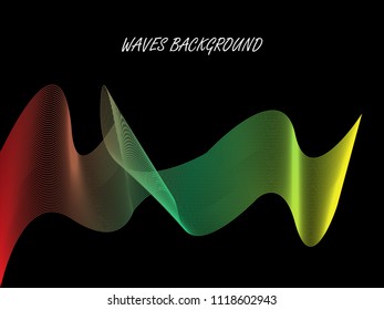 Abstract elegant wave background. Can be used template, web, presentation. Vector illustration.