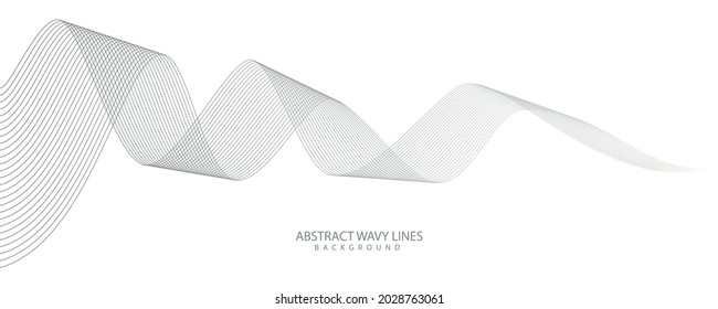 Abstrakter, eleganter weißer Hintergrund mit fließenden Linienwellen