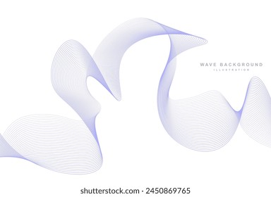 Abstractas fondo blanco elegante con ondas de líneas azules que fluyen