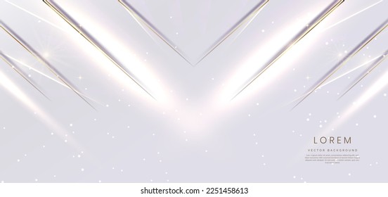 Resumen del elegante fondo blanco con efecto de iluminación dorado brillante. Diseño de plantilla de lujo. Ilustración vectorial. 