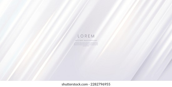 Abstract elegant white background with golden diagonal line. Luxury template design. Minimal clean background. Vector illustration