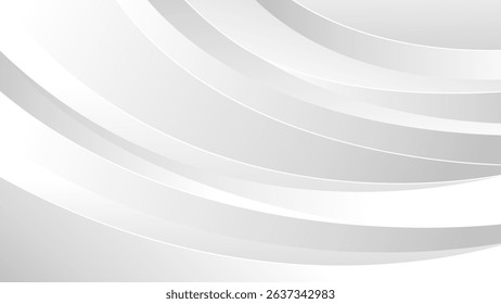 Abstract Elegant White and Gray Curve Background. Minimalist Abstract Flow Lines for Modern Business Wallpaper, Presentation, Banner, Cover, Template Design, Website, and More