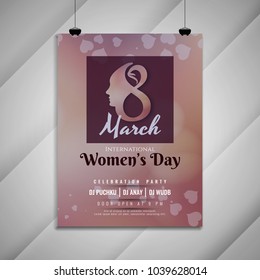 Abstract elegant Women's day celebration party invitation card template